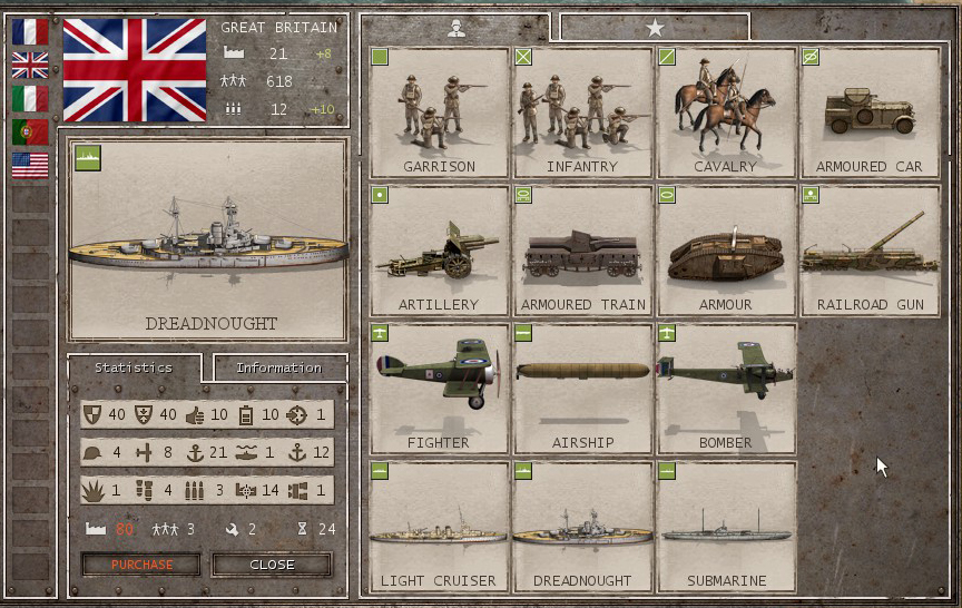 commander great war units